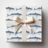 Blue Mackerel Fish Pattern Wrapping Paper