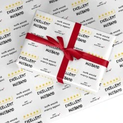 5-Star Excellent Husband Valentines Wrapping Paper