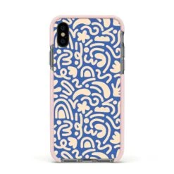 Abstract IPhone Case -Wrap & Case Store Abstract Apple iPhone Xs Impact Case Pink Edge on Black Phone