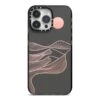 Abstract Sunset IPhone Case -Wrap & Case Store Abstract Sunset iPhone 14 Pro Max Black Impact Case on Silver phone