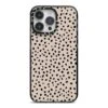 Almond Polka Dot IPhone Case -Wrap & Case Store Almond Polka Dot iPhone 14 Pro Max Black Impact Case on Silver phone