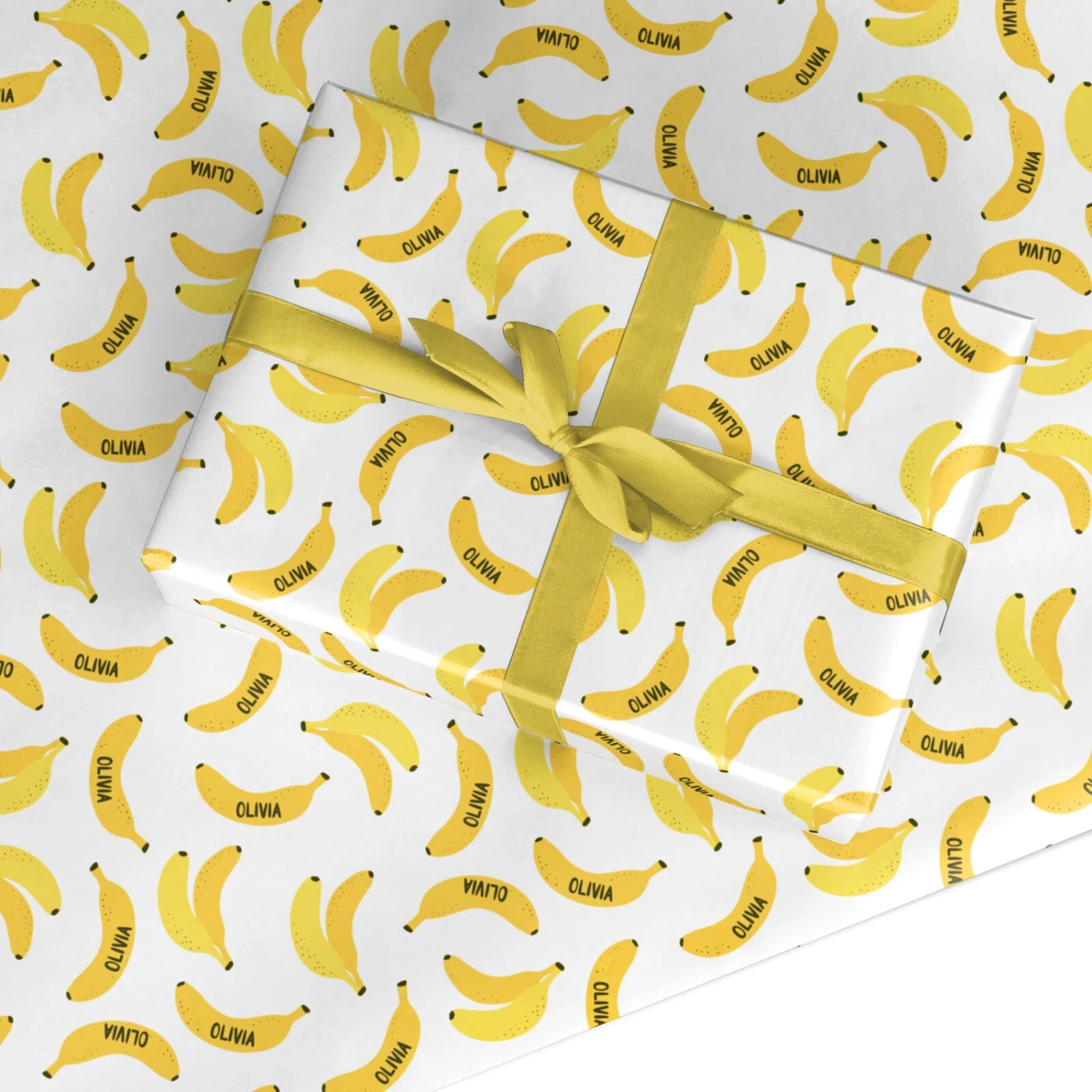 Front Page -Wrap & Case Store Banana Print with Name Custom Wrapping Paper 1