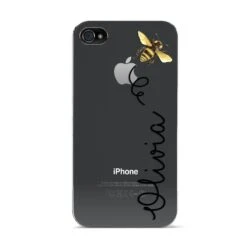 Bee In Flight Personalised Name IPhone Case -Wrap & Case Store Bee in Flight Personalised Name Apple iPhone 4s Case