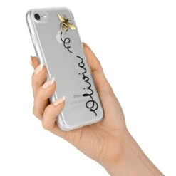 Bee In Flight Personalised Name IPhone Case -Wrap & Case Store Bee in Flight Personalised Name iPhone 7 Bumper Case on Silver iPhone Alternative Image