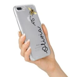 Bee In Flight Personalised Name IPhone Case -Wrap & Case Store Bee in Flight Personalised Name iPhone 7 Plus Bumper Case on Silver iPhone Alternative Image