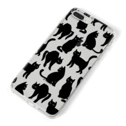 Black Cat IPhone Case -Wrap & Case Store Black Cat iPhone 8 Plus Bumper Case on Silver iPhone Alternative Image