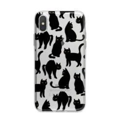 Black Cat IPhone Case -Wrap & Case Store Black Cat iPhone X Bumper Case on Silver iPhone Alternative Image 1