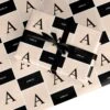 Black Neutral Personalised Initial Wrapping Paper -Wrap & Case Store Black Neutral Personalised Initial Custom Wrapping Paper