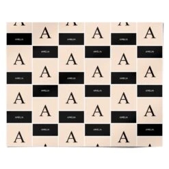 Black Neutral Personalised Initial Wrapping Paper -Wrap & Case Store Black Neutral Personalised Initial Personalised Wrapping Paper Alternative