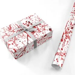 Blood Splatter Wrapping Paper -Wrap & Case Store Blood Splatter Personalised Wrapping Paper