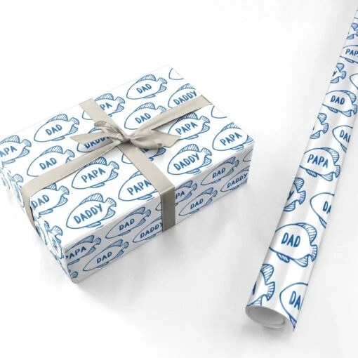Blue Fish Fathers Day Wrapping Paper - Image 4