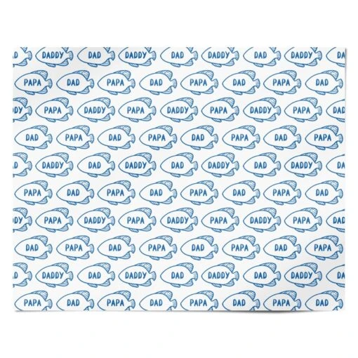 Blue Fish Fathers Day Wrapping Paper - Image 5