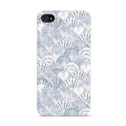Blue Seashell Pattern IPhone Case -Wrap & Case Store Blue Seashell Pattern Apple iPhone 4s Case