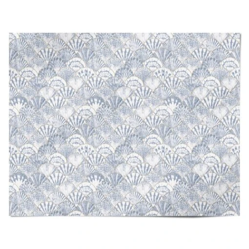 Blue Seashell Pattern Wrapping Paper - Image 4