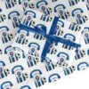 Blue White Yellow Personalised Football Shirt Wrapping Paper