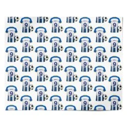 Blue White Yellow Personalised Football Shirt Wrapping Paper -Wrap & Case Store Blue White Yellow Personalised Football Shirt Personalised Wrapping Paper Alternative