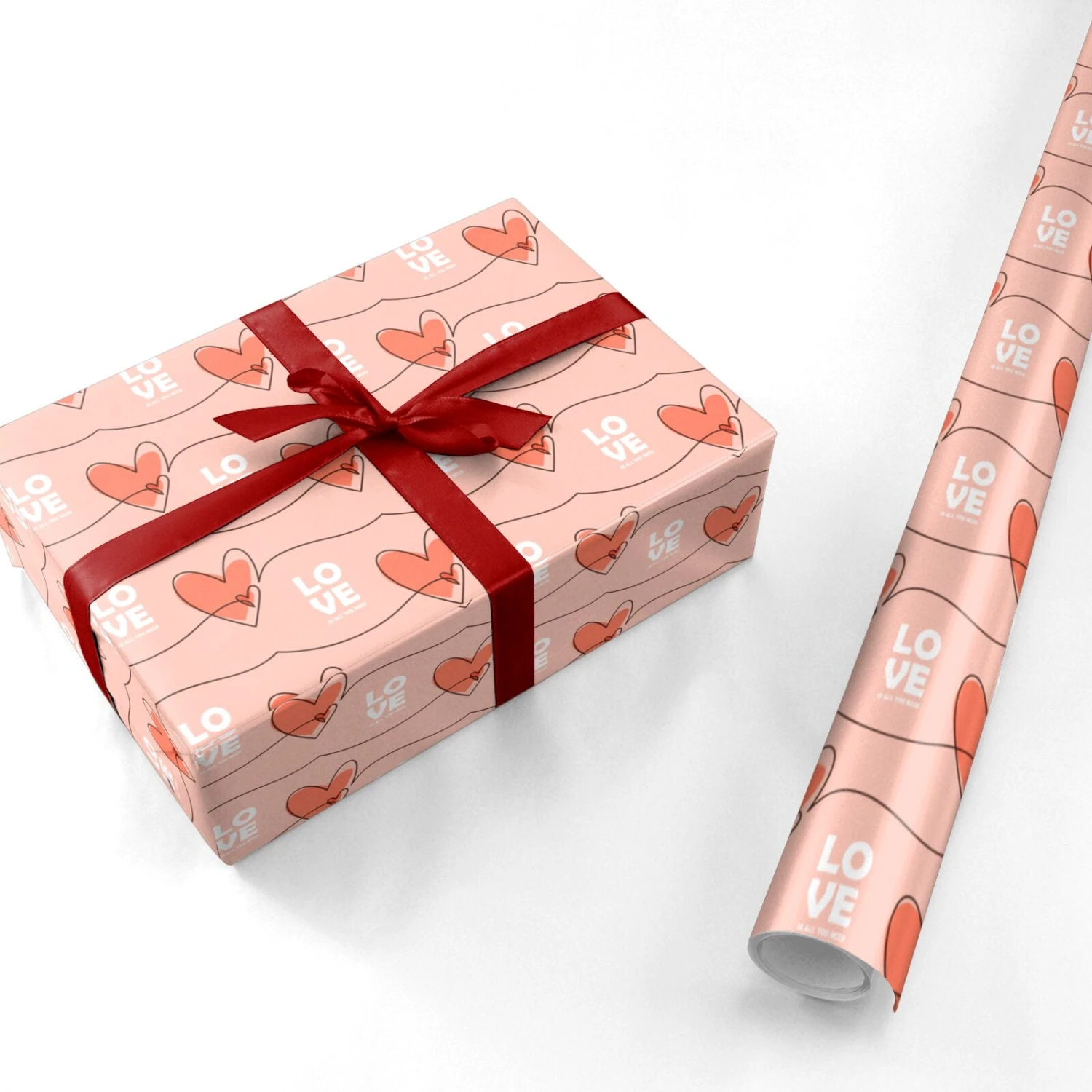 Blush Love Valentines Day Wrapping Paper - Image 3