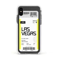 Boarding Pass IPhone Case -Wrap & Case Store Boarding Pass Apple iPhone Xs Impact Case White Edge on Black Phone