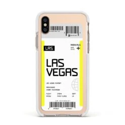 Boarding Pass IPhone Case -Wrap & Case Store Boarding Pass Apple iPhone Xs Impact Case White Edge on Gold Phone