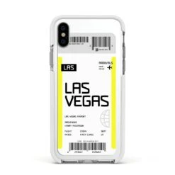 Boarding Pass IPhone Case -Wrap & Case Store Boarding Pass Apple iPhone Xs Impact Case White Edge on Silver Phone