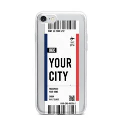 Boarding Pass Ticket IPhone Case -Wrap & Case Store Boarding Pass Ticket iPhone 7 Bumper Case on Silver iPhone