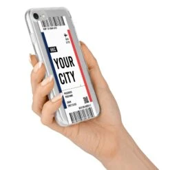 Boarding Pass Ticket IPhone Case -Wrap & Case Store Boarding Pass Ticket iPhone 7 Bumper Case on Silver iPhone Alternative Image