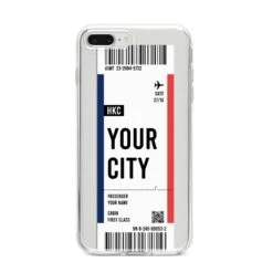 Boarding Pass Ticket IPhone Case -Wrap & Case Store Boarding Pass Ticket iPhone 8 Plus Bumper Case on Silver iPhone
