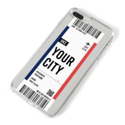 Boarding Pass Ticket IPhone Case -Wrap & Case Store Boarding Pass Ticket iPhone 8 Plus Bumper Case on Silver iPhone Alternative Image