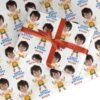 Boys Personalised Photo Face Wrestler Birthday Wrapping Paper -Wrap & Case Store Boys Personalised Photo Face Wrestler Birthday Custom Wrapping Paper
