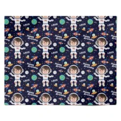Boys Photo Face Astronaut Wrapping Paper -Wrap & Case Store Boys Photo Face Astronaut Personalised Wrapping Paper Alternative