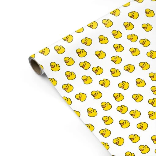 Bright Yellow Rubber Duck Pattern Wrapping Paper - Image 2