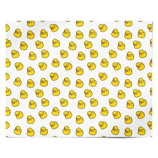 Bright Yellow Rubber Duck Pattern Wrapping Paper - Image 4