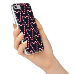 Candy Cane Pattern IPhone Case -Wrap & Case Store Candy Cane Pattern iPhone 7 Bumper Case on Silver iPhone Alternative Image