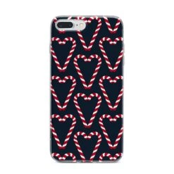 Candy Cane Pattern IPhone Case -Wrap & Case Store Candy Cane Pattern iPhone 7 Plus Bumper Case on Silver iPhone