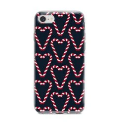 Candy Cane Pattern IPhone Case -Wrap & Case Store Candy Cane Pattern iPhone 8 Bumper Case on Silver iPhone