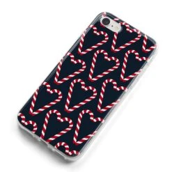 Candy Cane Pattern IPhone Case -Wrap & Case Store Candy Cane Pattern iPhone 8 Bumper Case on Silver iPhone Alternative Image