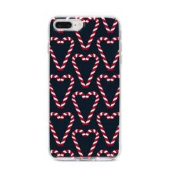 Candy Cane Pattern IPhone Case -Wrap & Case Store Candy Cane Pattern iPhone 8 Plus Bumper Case on Silver iPhone