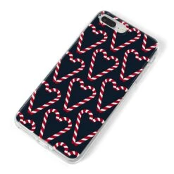 Candy Cane Pattern IPhone Case -Wrap & Case Store Candy Cane Pattern iPhone 8 Plus Bumper Case on Silver iPhone Alternative Image