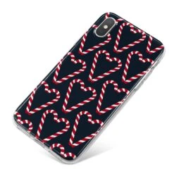 Candy Cane Pattern IPhone Case -Wrap & Case Store Candy Cane Pattern iPhone X Bumper Case on Silver iPhone
