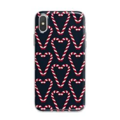 Candy Cane Pattern IPhone Case -Wrap & Case Store Candy Cane Pattern iPhone X Bumper Case on Silver iPhone Alternative Image 1