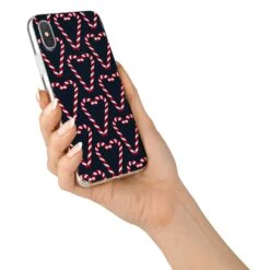 Candy Cane Pattern IPhone Case -Wrap & Case Store Candy Cane Pattern iPhone X Bumper Case on Silver iPhone Alternative Image 2
