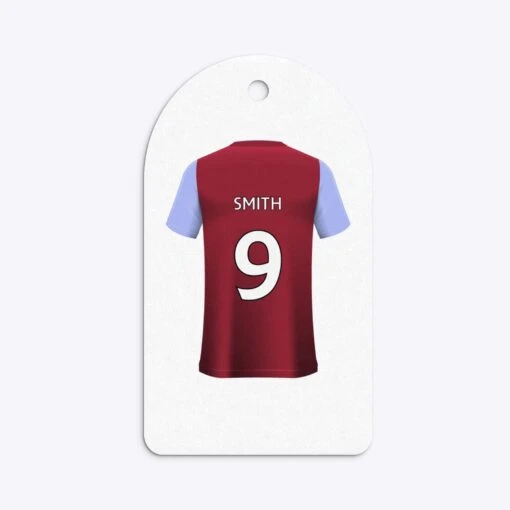 Claret And Blue Personalised Football Shirt Gift Tags - Image 18