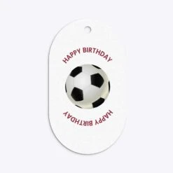 Claret And Blue Personalised Football Shirt Gift Tags -Wrap & Case Store Claret and Blue Personalised Football Shirt Flat Edge Oval Gift Tag Back