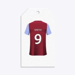 Claret And Blue Personalised Football Shirt Gift Tags