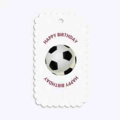 Claret And Blue Personalised Football Shirt Gift Tags -Wrap & Case Store Claret and Blue Personalised Football Shirt Small Scalloped Gift Tag Back
