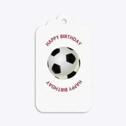 Claret And Blue Personalised Football Shirt Gift Tags -Wrap & Case Store Claret and Blue Personalised Football Shirt Three Tier Rectangle Gift Tag Back