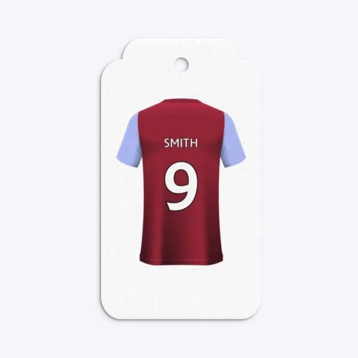 Claret And Blue Personalised Football Shirt Gift Tags - Image 6