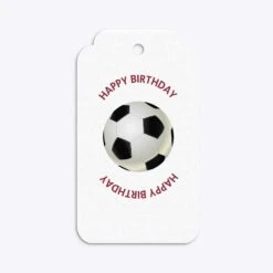Claret And Blue Personalised Football Shirt Gift Tags -Wrap & Case Store Claret and Blue Personalised Football Shirt Two Tier Rectangle Gift Tag Back