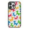 Colourful Balloon Animal IPhone Case -Wrap & Case Store Colourful Balloon Animal iPhone 14 Pro Max Black Impact Case on Silver phone