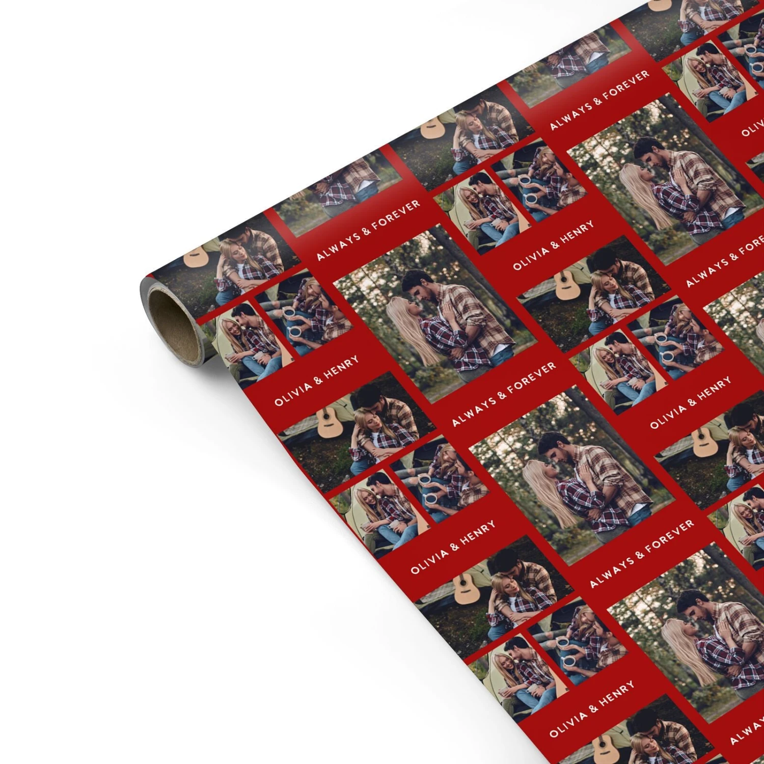 Couples Photo Collage Personalised Wrapping Paper - Image 2